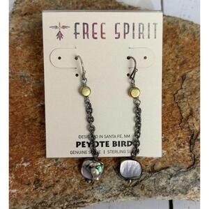 Peyote Bird Genuine Abalone Sterling Square Earrings J021